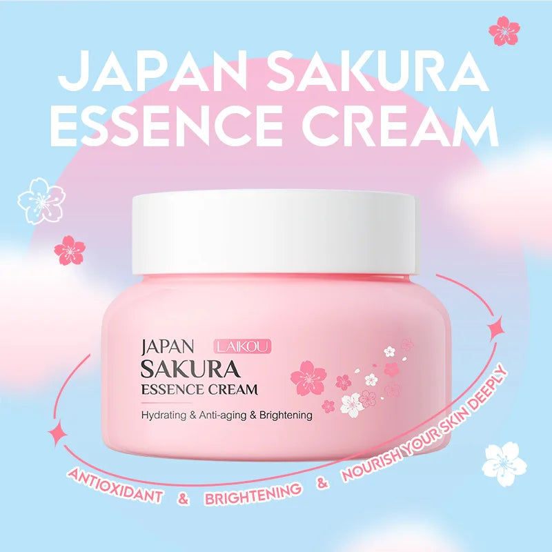 LAIKOU 60g Japan Sakura Essence Face Cream Cherry Blossom Facial Cream Moisturizing Firming Korean Skin Care