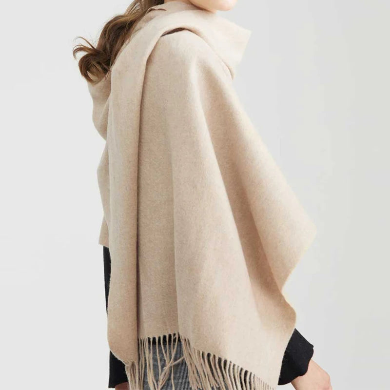 Wool Winter Scarf Women Fashion Shawl Adult Solid Scarves Luxury Autumn Shawls and Wraps Poncho Scarfs for Ladies Unisex Wrap