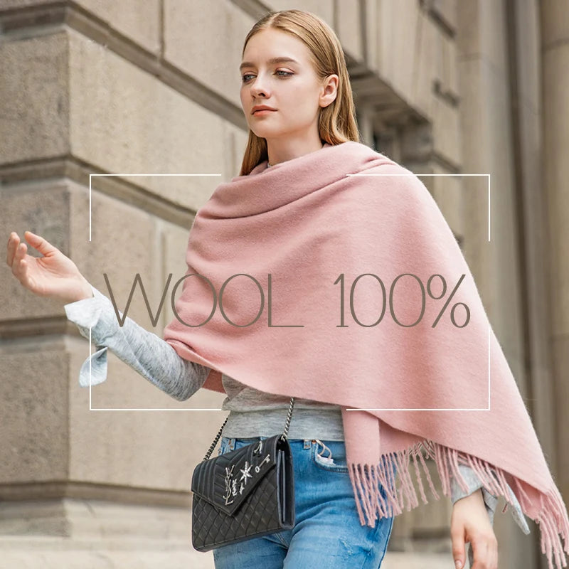 Wool Winter Scarf Women Fashion Shawl Adult Solid Scarves Luxury Autumn Shawls and Wraps Poncho Scarfs for Ladies Unisex Wrap