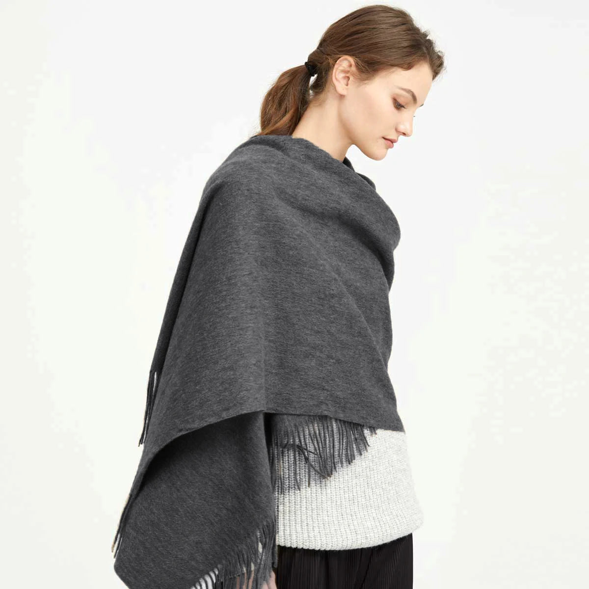 Wool Winter Scarf Women Fashion Shawl Adult Solid Scarves Luxury Autumn Shawls and Wraps Poncho Scarfs for Ladies Unisex Wrap