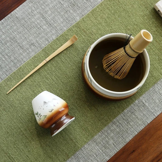 Faraway Mountain Matcha Set Ceramic Kiln-Formed Teaware Accessories Matcha Bowl Bamboo Stirrer Traditional Tea Culture Kit Gifts