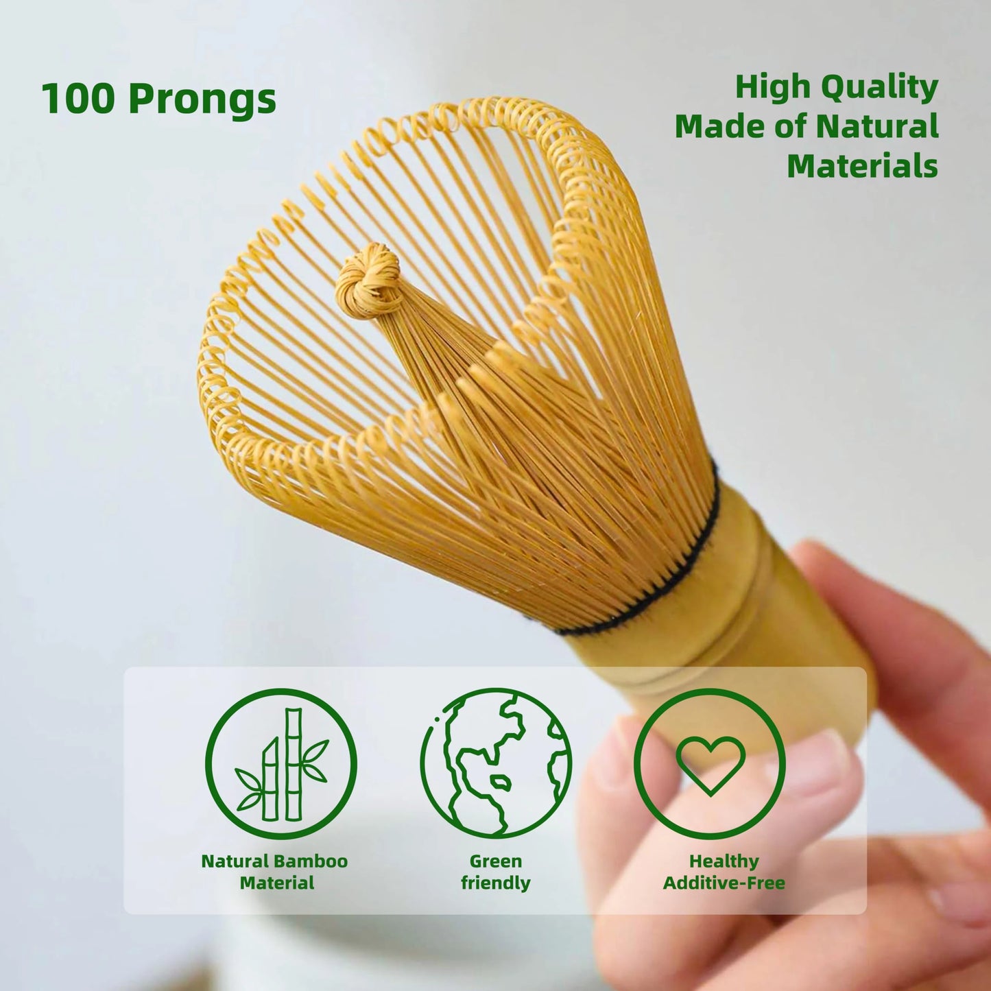 Untior Matcha Whisk Set Japanese Traditional Bamboo Chasen and Scoop Stainless Steel Sifter Reusable Tea Tool Kitchen Accessorie