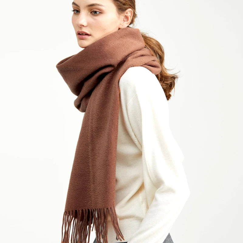 Wool Winter Scarf Women Fashion Shawl Adult Solid Scarves Luxury Autumn Shawls and Wraps Poncho Scarfs for Ladies Unisex Wrap