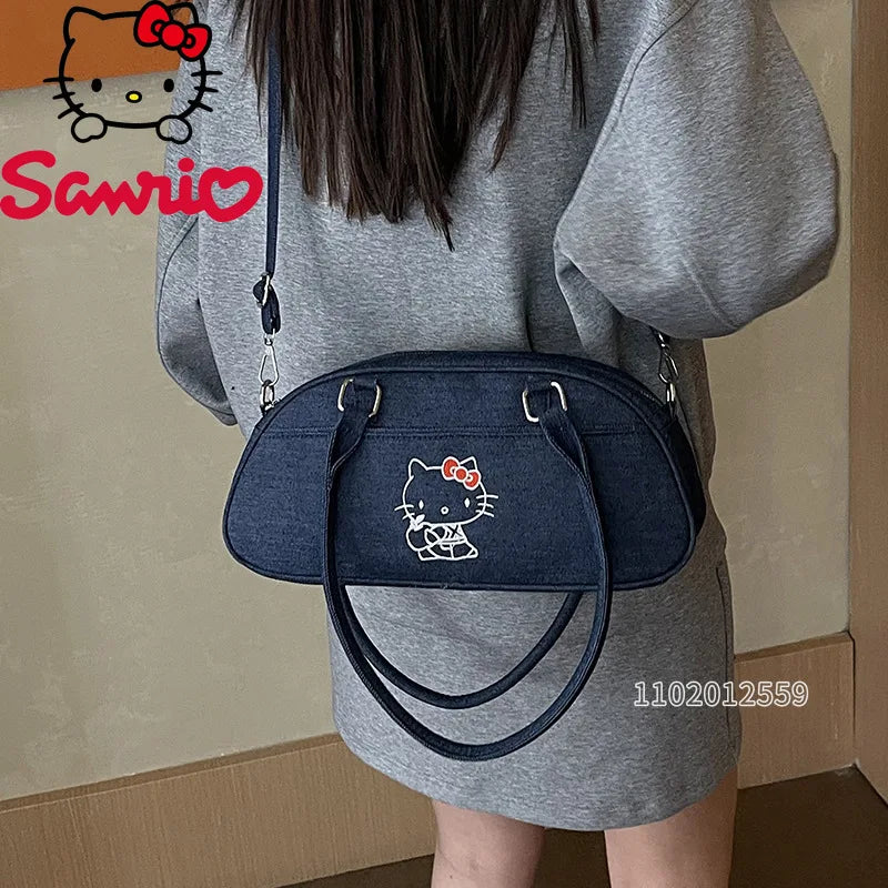 Sanrio Hello Kitty New Women's Handbag Fashion Trend Women's Shoulder Messenger Bag Cartoon Cute Shoulder Bag High Quality