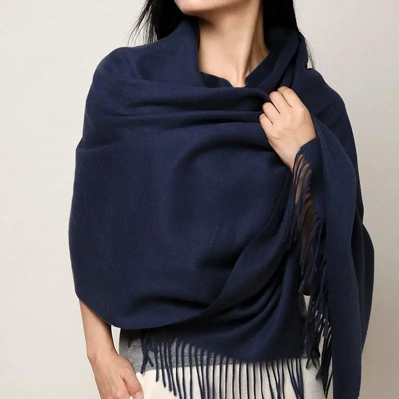 Wool Winter Scarf Women Fashion Shawl Adult Solid Scarves Luxury Autumn Shawls and Wraps Poncho Scarfs for Ladies Unisex Wrap