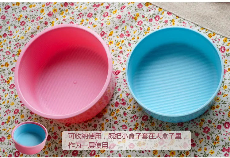 Cute Animal Lunch Box Japanese Double-layer Round Mini Bento Box Children's Fruit Box Snack Box Microwave Kids Lunch Box 540ml