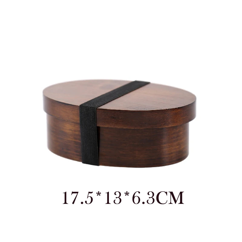 Wooden Lunch Box Set Japanese Bento Boxes Picnic Dinnerware Kit for School Food Container Sushi Case with Tableware Lunchbox
