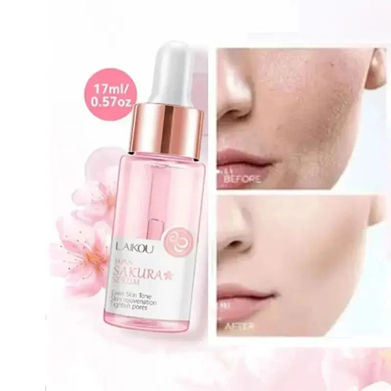 Sakura Whitening Face Serum Fade Fine Lines Anti Aging Tighten Pores Improve Melanin Pigment Dull Moisturizer Brighten Skin Care