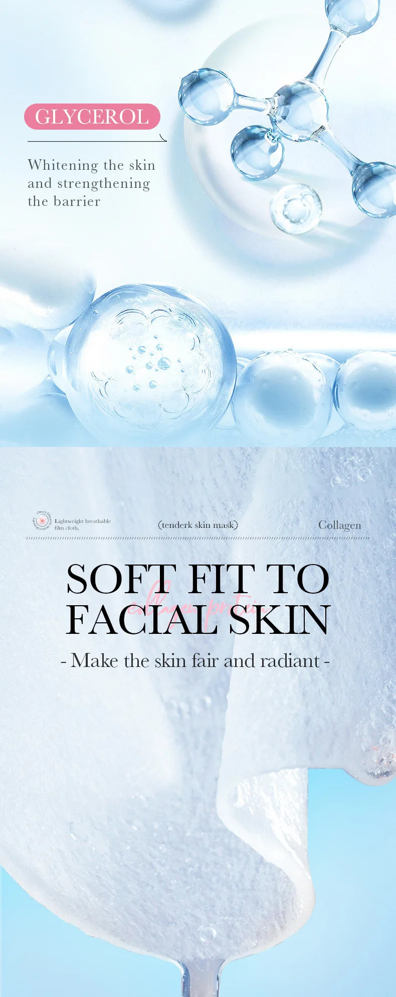 5pcs SADOER Sakura Face Mask Facial Skincare Moisturizing Brightening Hydrating Firming Collagen Facial Masks Face Sheet Mask