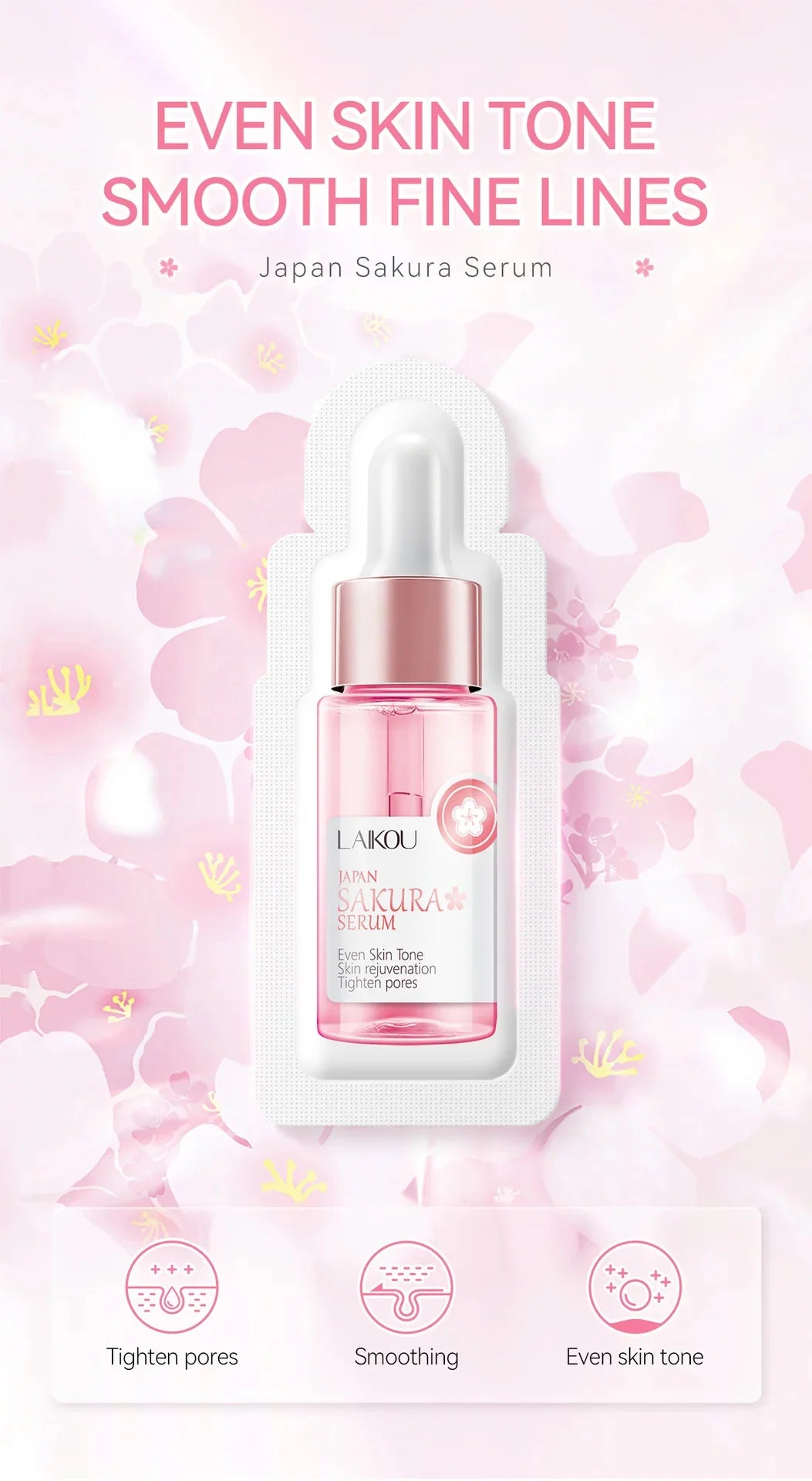 Sakura Whitening Face Serum Fade Fine Lines Anti Aging Tighten Pores Improve Melanin Pigment Dull Moisturizer Brighten Skin Care