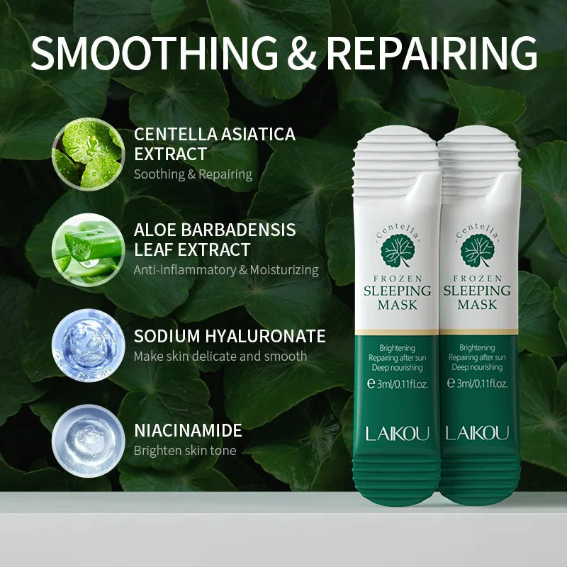 7pcs Cherry Blossoms Green Tea Centella Moisturizing Sleeping Mask Individual Packaging Nourishing Repair Skin Barrier Face Mask
