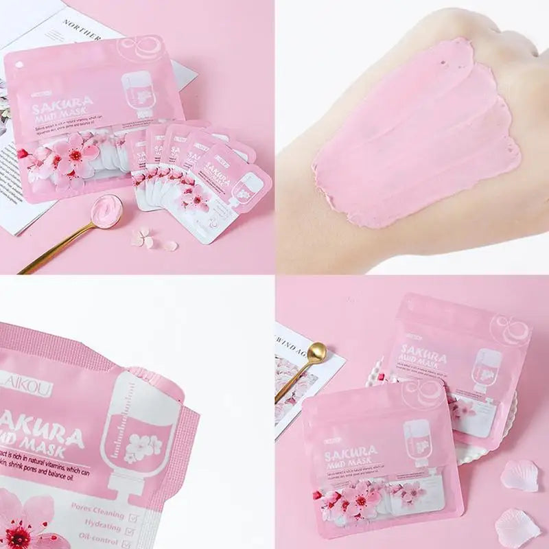 1/5Pcs Sakura Collagen Mask Deep Hydrating Moisturing Skin Conditioning Brightening Deep Cleansing Smoothing Skin Care Product