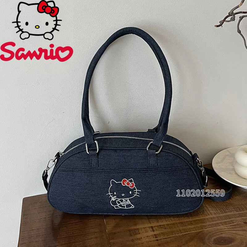 Sanrio Hello Kitty New Women's Handbag Fashion Trend Women's Shoulder Messenger Bag Cartoon Cute Shoulder Bag High Quality