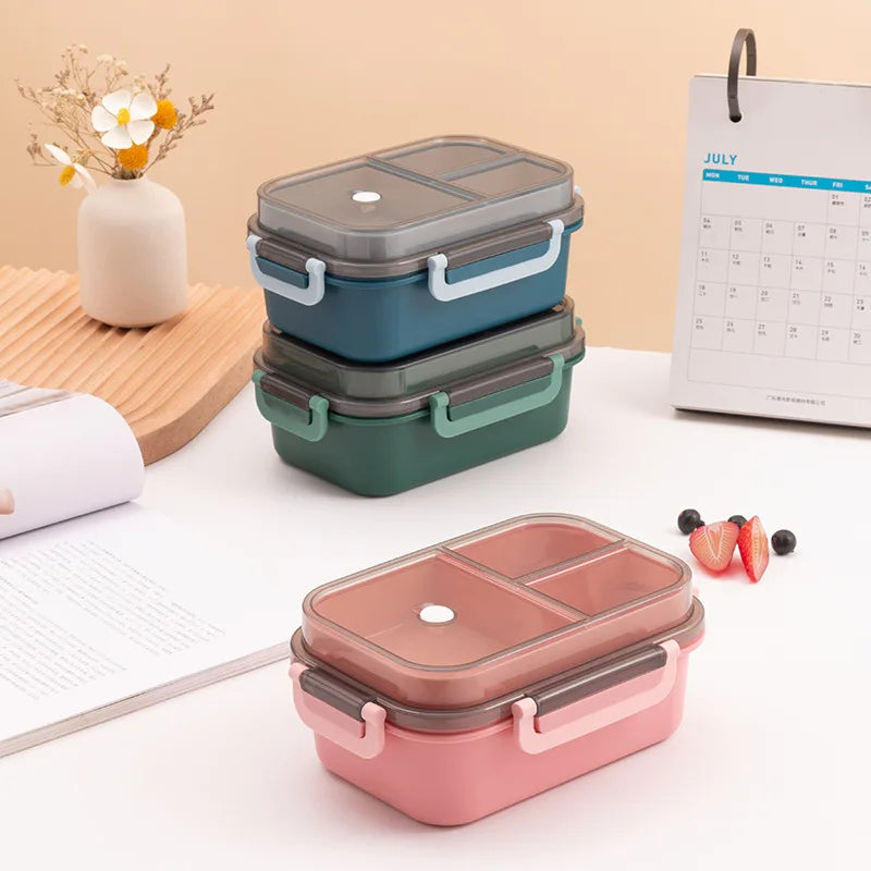 1250ml Lunch Box Portable Double-layer Compartment Food Container Microwave Picnic Fresh for Children School Office Bento Box