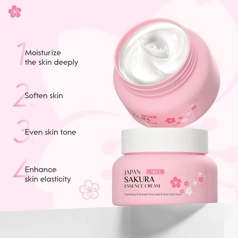 LAIKOU 60g Japan Sakura Essence Cream Cherry Blossom Facial Cream Moisturizing Improving Dryness & Roughness Face Skin Care