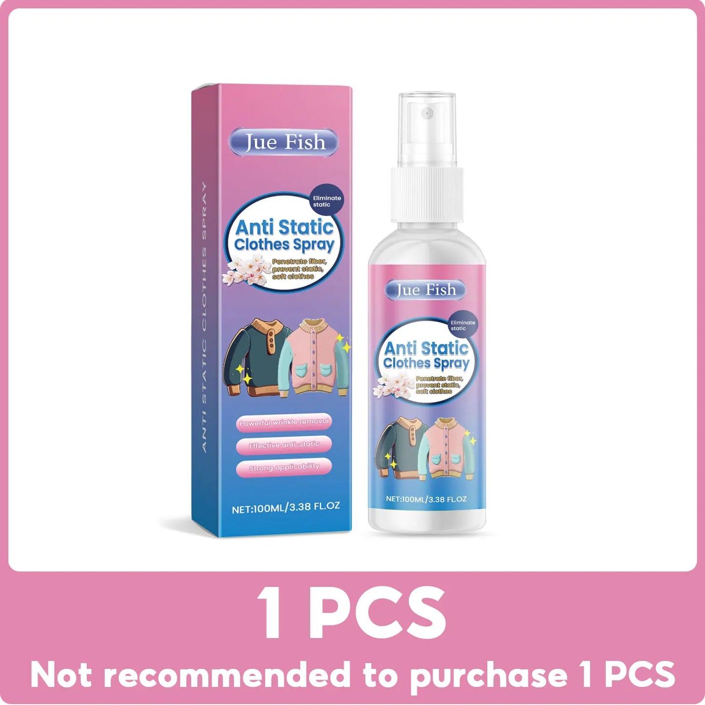 Anti Static Spray Static Electricity Remover Wrinkle Release Fabric Cling Eliminator Cloth Hair Antistatic Home Antistatic Spray