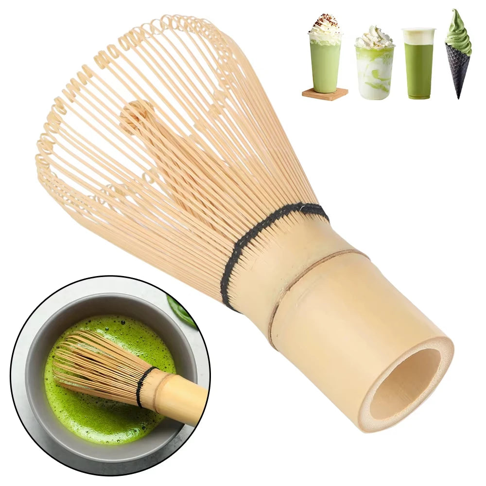 Untior Matcha Whisk Set Japanese Traditional Bamboo Chasen and Scoop Stainless Steel Sifter Reusable Tea Tool Kitchen Accessorie