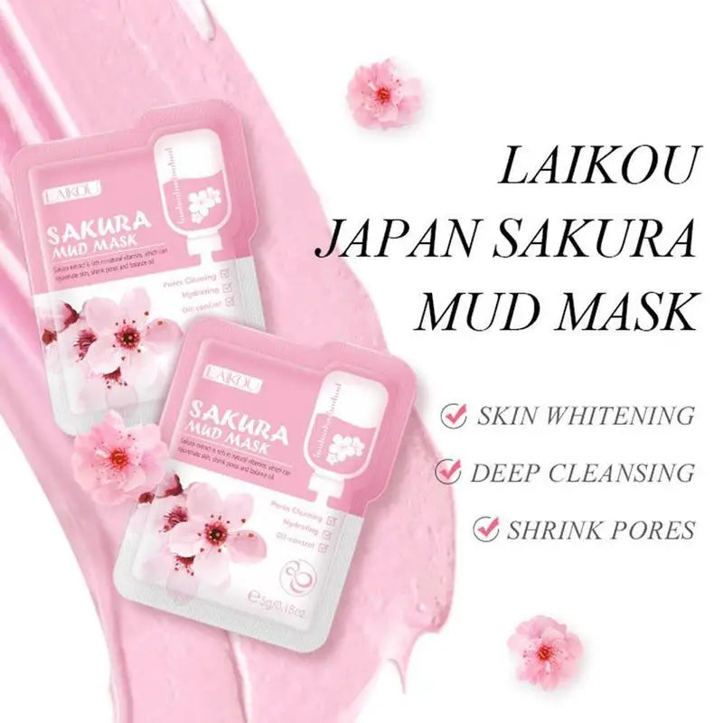1/5Pcs Sakura Collagen Mask Deep Hydrating Moisturing Skin Conditioning Brightening Deep Cleansing Smoothing Skin Care Product