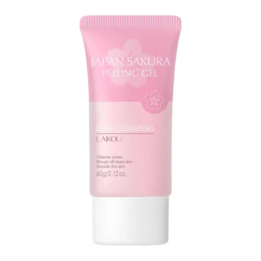 Sakura Exfoliating Gel 60g,Face Cleanser With Natural Blossom Extract,Nourishing Repair Gentle Peel For Sensitive Skin