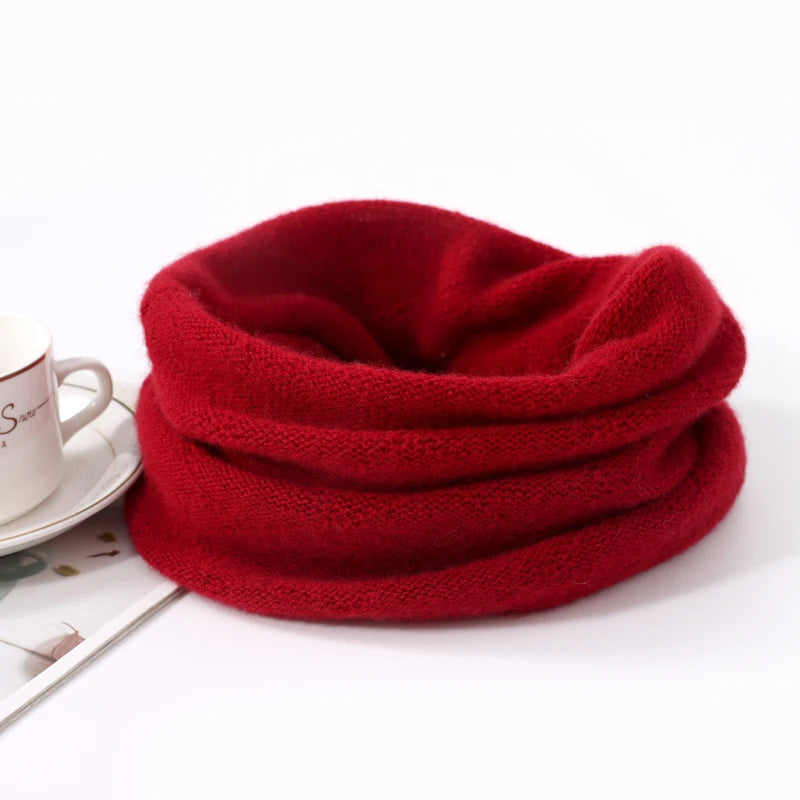100% Merio Wool Neck Warmer Women Winter Warm Fashion Hollow Out Cover Tube Scarf Ear Face Mask False Collar Autumn Headband