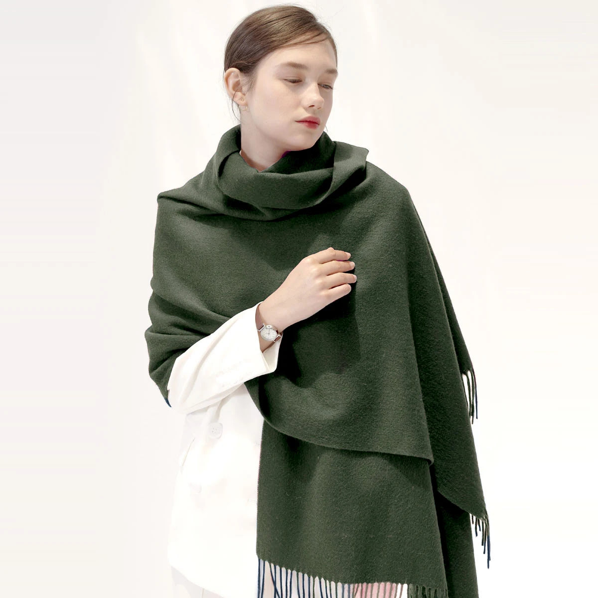 Wool Winter Scarf Women Fashion Shawl Adult Solid Scarves Luxury Autumn Shawls and Wraps  Poncho Scarfs for Ladies Unisex Wrap