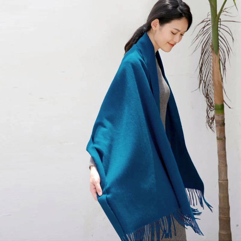 Wool Winter Scarf Women Fashion Shawl Adult Solid Scarves Luxury Autumn Shawls and Wraps  Poncho Scarfs for Ladies Unisex Wrap
