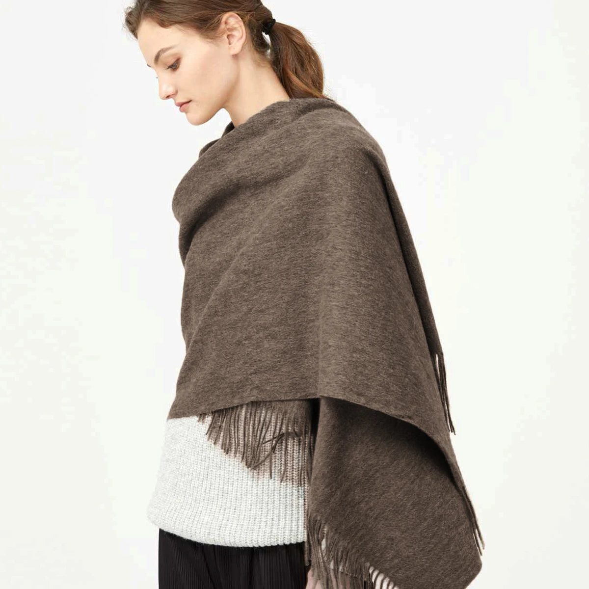 Wool Winter Scarf Women Fashion Shawl Adult Solid Scarves Luxury Autumn Shawls and Wraps  Poncho Scarfs for Ladies Unisex Wrap