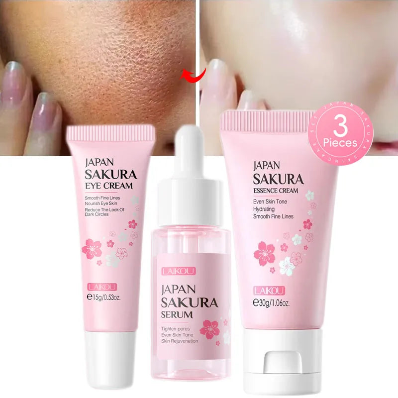 Sakura Travel Size Sets & Kits Skin Care Whitening Face Cream Brighten Serum Fade Dark Circles Eye Cream Firm Lift Shrink Pores