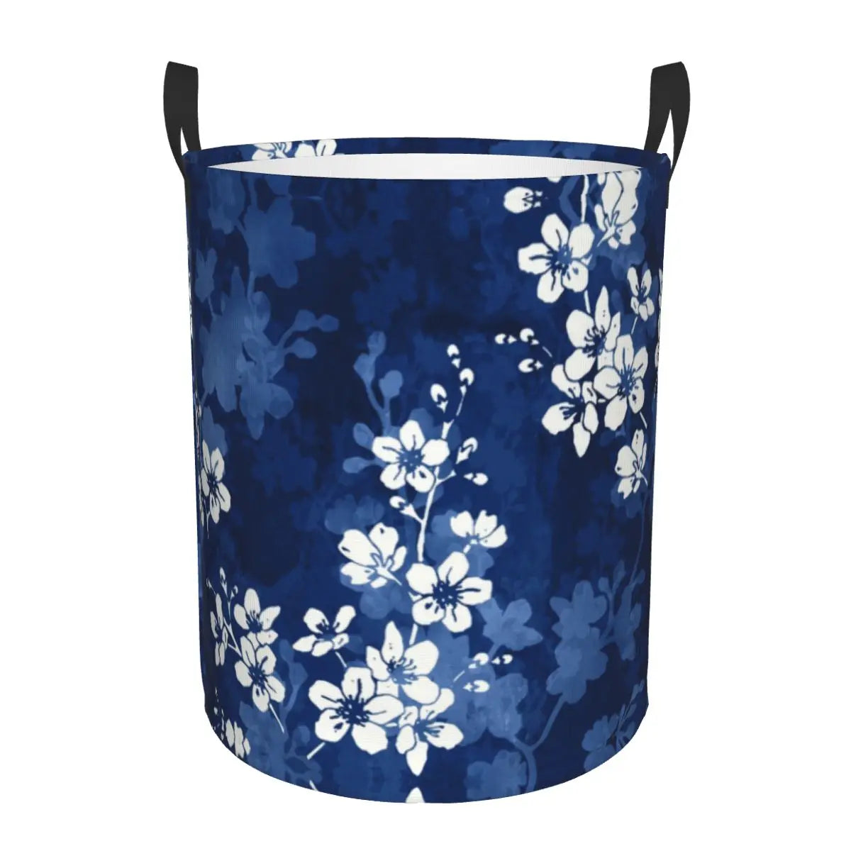 Custom Blooming Sakura Branch Laundry Basket Foldable Cherry Blossom Japanese Flower Clothes Hamper for Baby Kid Toy Storage Bin
