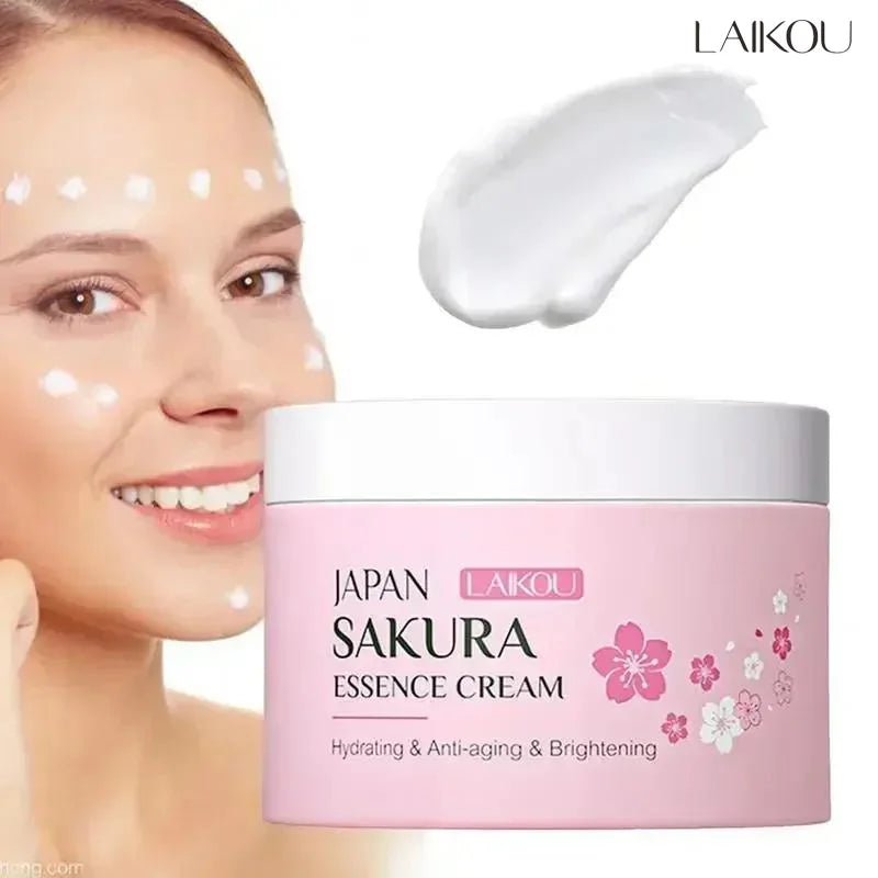 LAIKOU Japan Sakura Essence Cream Cherry Blossom Facial Cream Moisturizing Improving Dryness & Roughness Face Skin Care