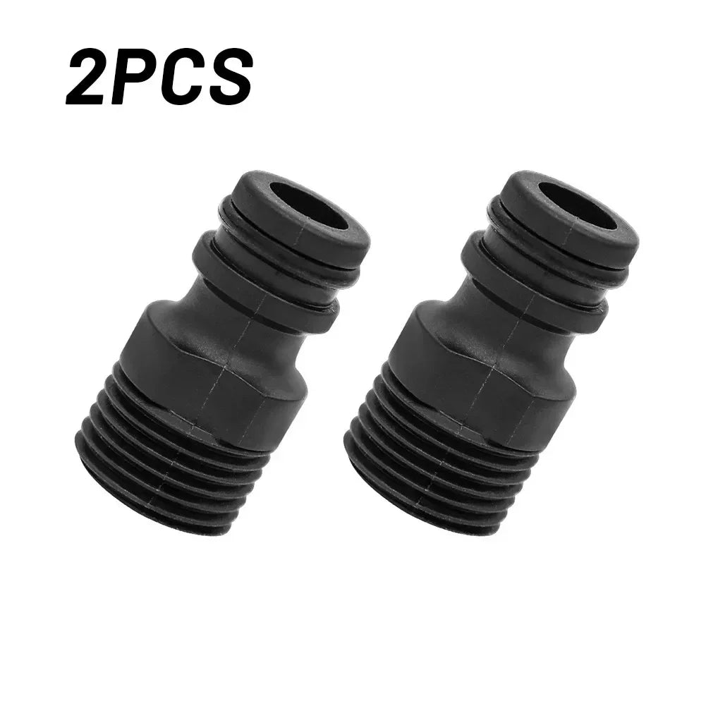 2pcs Durable Universal Water Faucet Adapter Plastic Hose Fitting Quick Connect Fitting Tap for Car Washing Garden Irrigation
