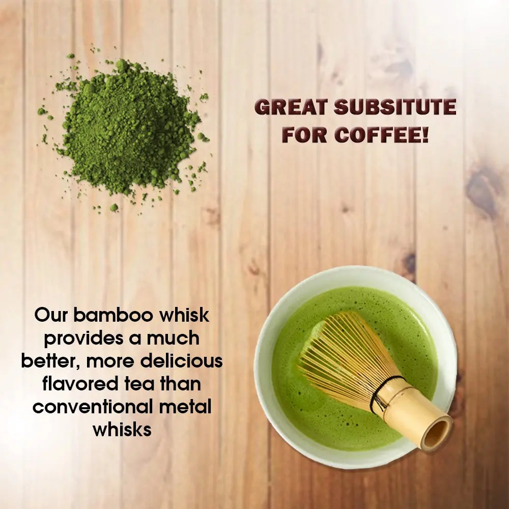 Untior Matcha Whisk Set Japanese Traditional Bamboo Chasen and Scoop Stainless Steel Sifter Reusable Tea Tool Kitchen Accessorie