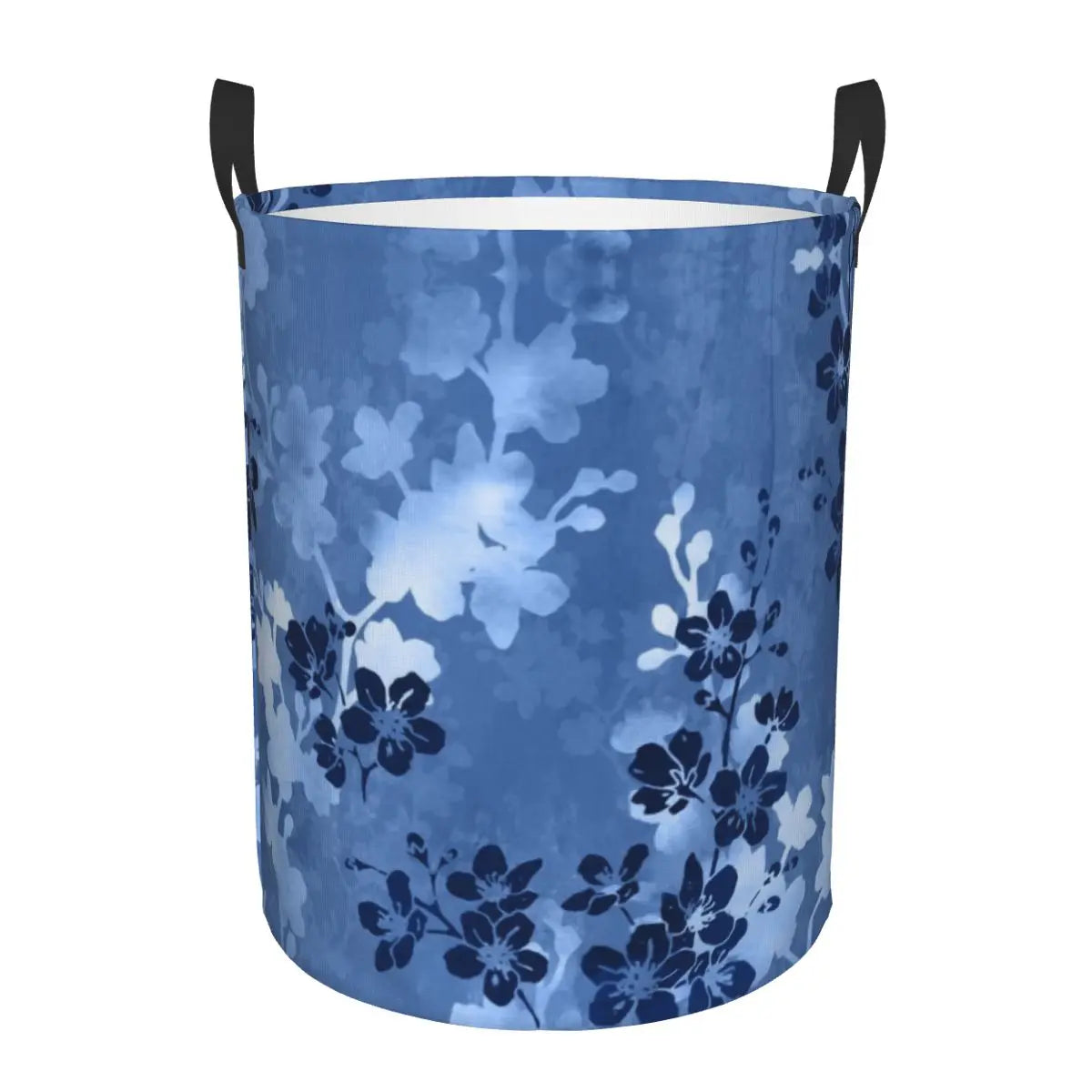 Custom Blooming Sakura Branch Laundry Basket Foldable Cherry Blossom Japanese Flower Clothes Hamper for Baby Kid Toy Storage Bin