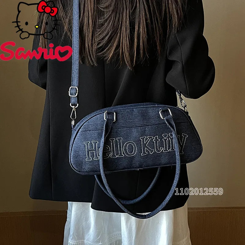 Sanrio Hello Kitty New Women's Handbag Fashion Trend Women's Shoulder Messenger Bag Cartoon Cute Shoulder Bag High Quality
