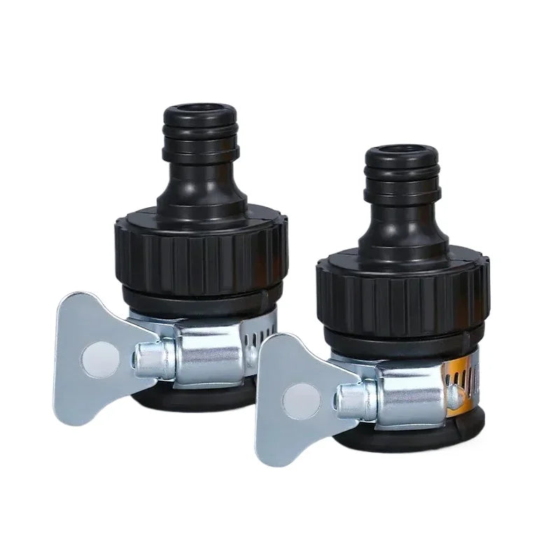 2pcs Durable Universal Water Faucet Adapter Plastic Hose Fitting Quick Connect Fitting Tap for Car Washing Garden Irrigation