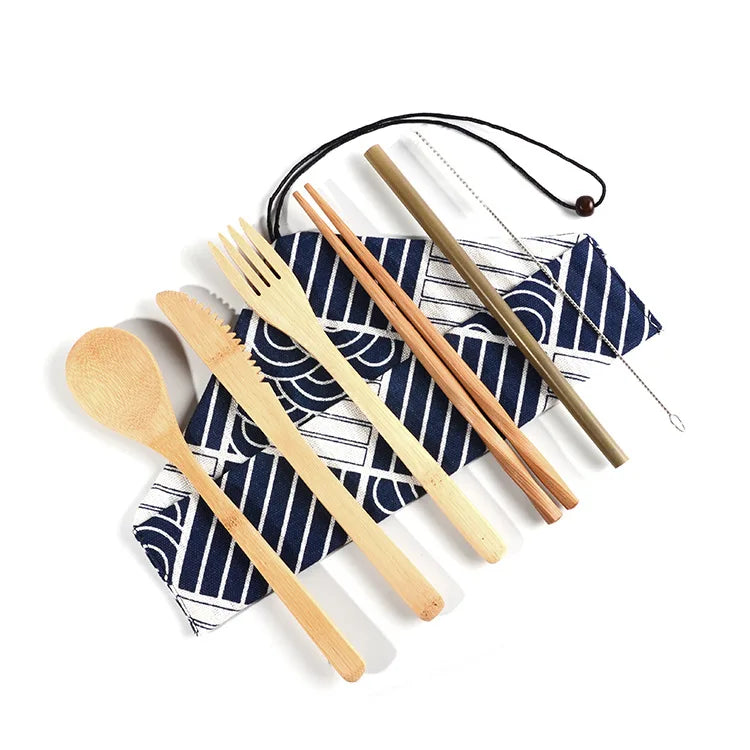 Wooden Lunch Box Set Japanese Bento Boxes Picnic Dinnerware Kit for School Food Container Sushi Case with Tableware Lunchbox