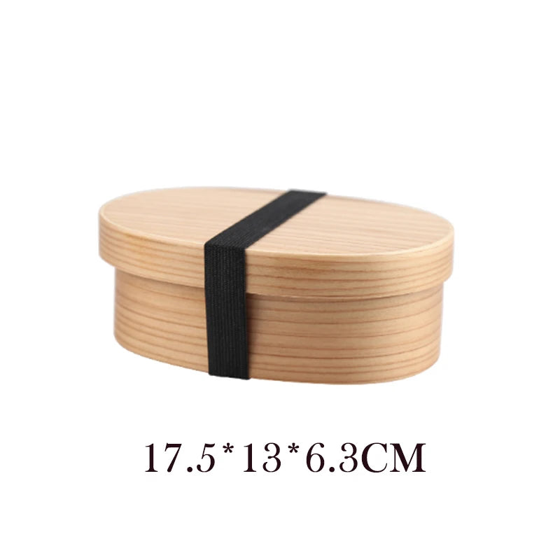 Wooden Lunch Box Set Japanese Bento Boxes Picnic Dinnerware Kit for School Food Container Sushi Case with Tableware Lunchbox