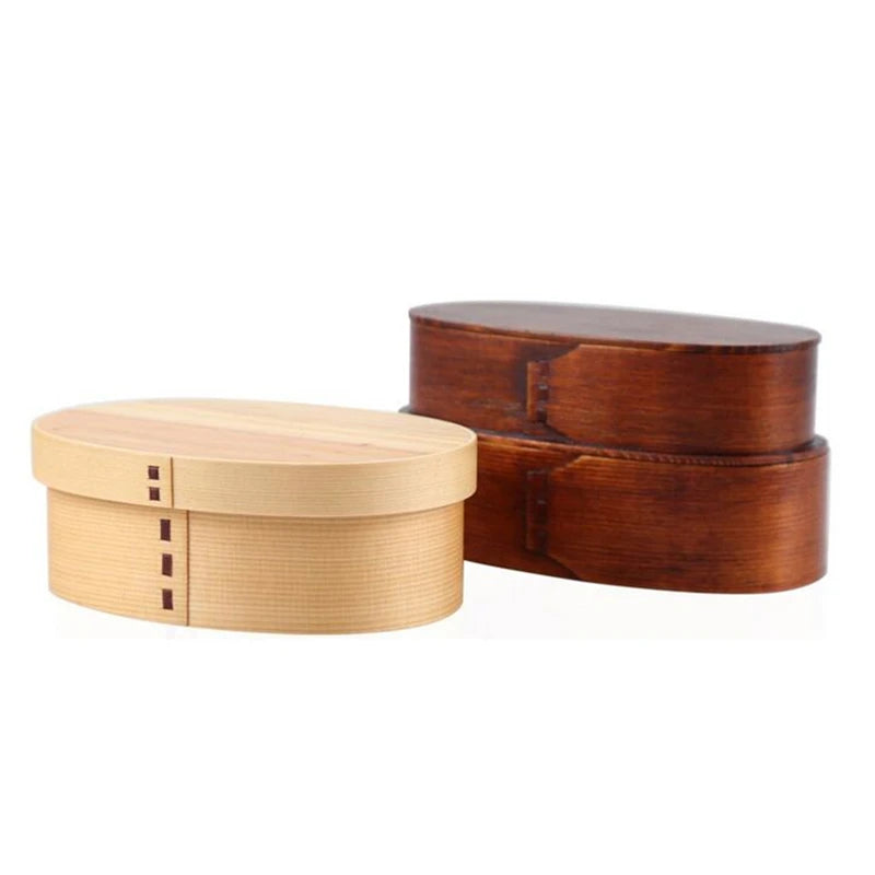 Wooden Lunch Box Set Japanese Bento Boxes Picnic Dinnerware Kit for School Food Container Sushi Case with Tableware Lunchbox
