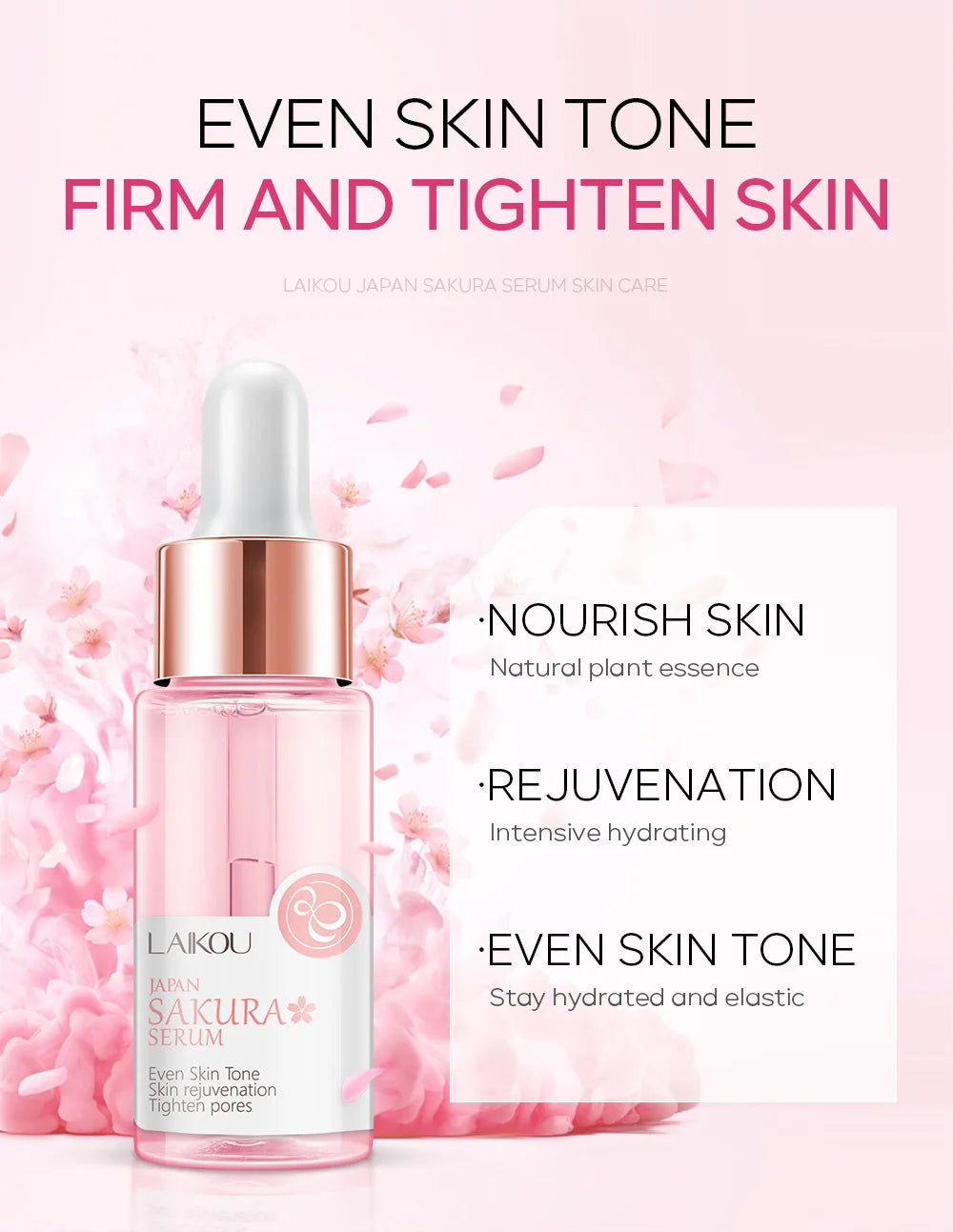LAIKOU Sakura  Face Essence  Anti Wrinkle  Serum Shrink Pores Anti-Aging Moisturizing Dry Skin Care 17ml