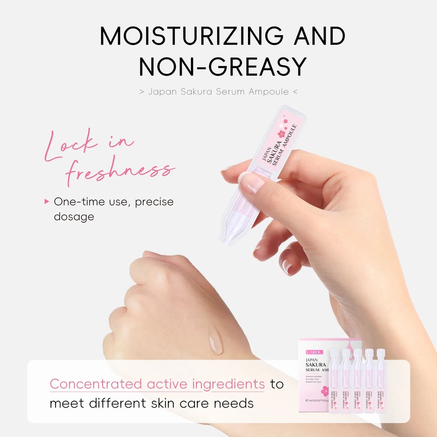 30pcs Japan Sakura Serum Facial Moisturizing Nourish Repair Fade Wrinkle Dark Spot Anti Aging Essence Skin Care