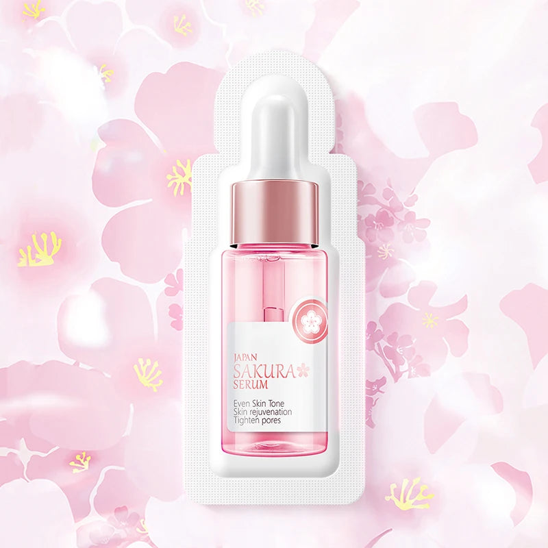 Anti Aging Sakura Whitening Face Serum Fade Fine Lines Tighten Pores Improve Melanin Pigment Dull Moisturizer Brighten Skin Care