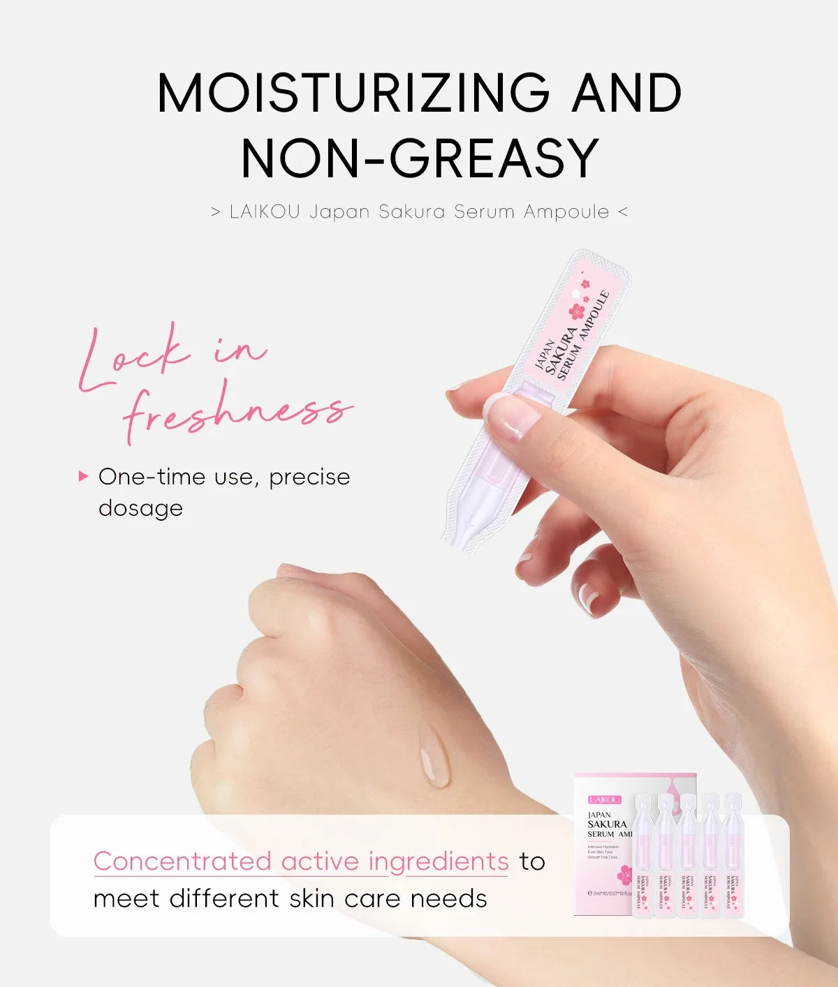 30pcs Japan Sakura Serum Facial Moisturizing Nourish Repair Fade Wrinkle Dark Spot Anti Aging Essence Skin Care