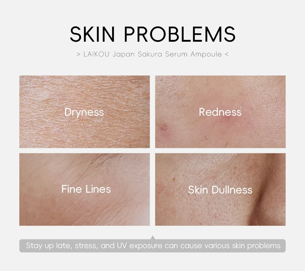 30pcs Japan Sakura Serum Facial Moisturizing Nourish Repair Fade Wrinkle Dark Spot Anti Aging Essence Skin Care