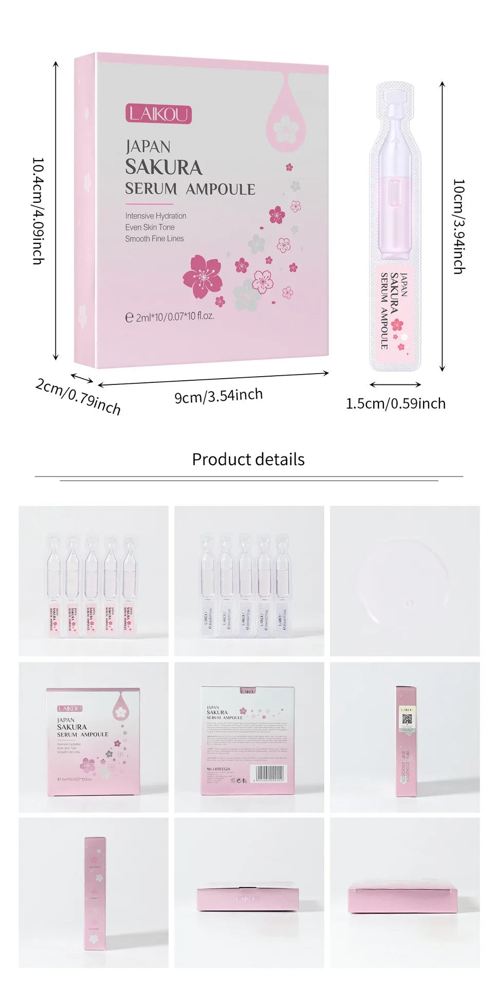 30pcs Japan Sakura Serum Facial Moisturizing Nourish Repair Fade Wrinkle Dark Spot Anti Aging Essence Skin Care