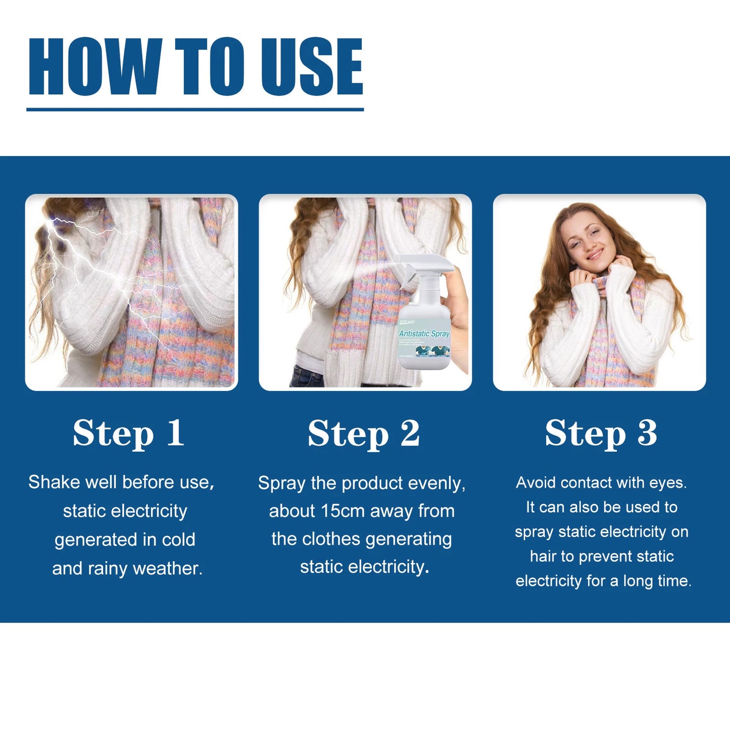 Anti-static Spray Wool Clothes Hair Clothing Fragrance Softener Anti-wrinkle Clothing Sweater De-static Magic Weapon