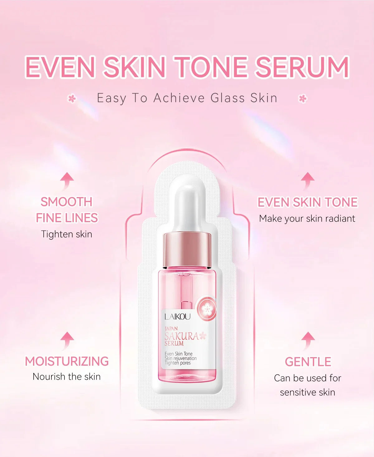 Sakura Whitening Face Serum Fade Fine Lines Anti Aging Tighten Pores Improve Melanin Pigment Dull Moisturizer Brighten Skin Care