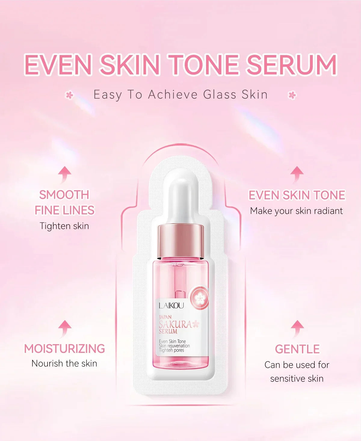 Anti Aging Sakura Whitening Face Serum Fade Fine Lines Tighten Pores Improve Melanin Pigment Dull Moisturizer Brighten Skin Care