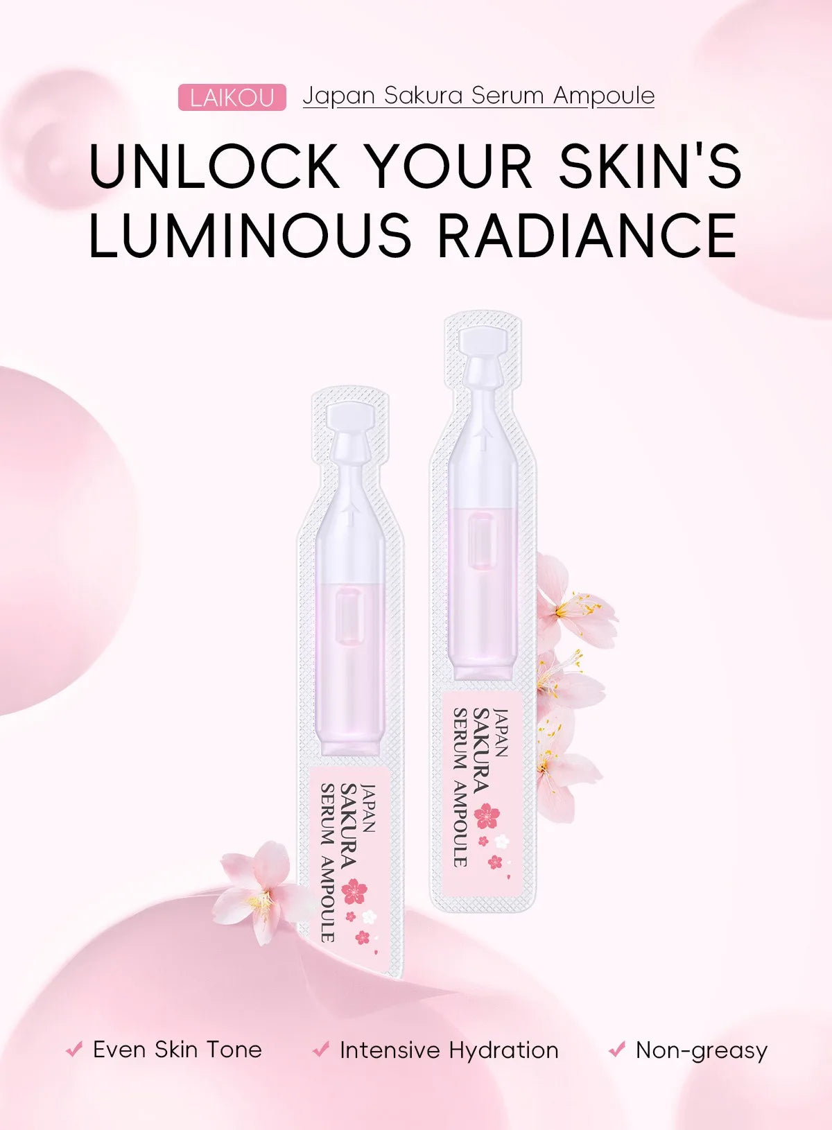 30pcs Japan Sakura Serum Facial Moisturizing Nourish Repair Fade Wrinkle Dark Spot Anti Aging Essence Skin Care