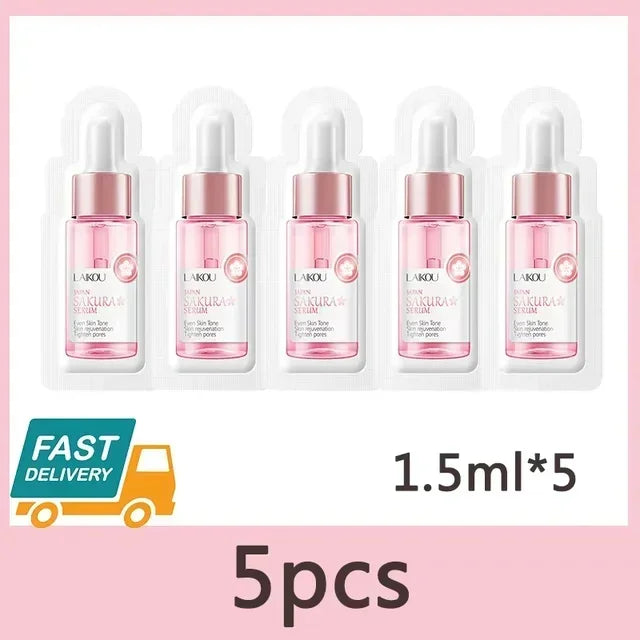 Anti Aging Sakura Whitening Face Serum Fade Fine Lines Tighten Pores Improve Melanin Pigment Dull Moisturizer Brighten Skin Care
