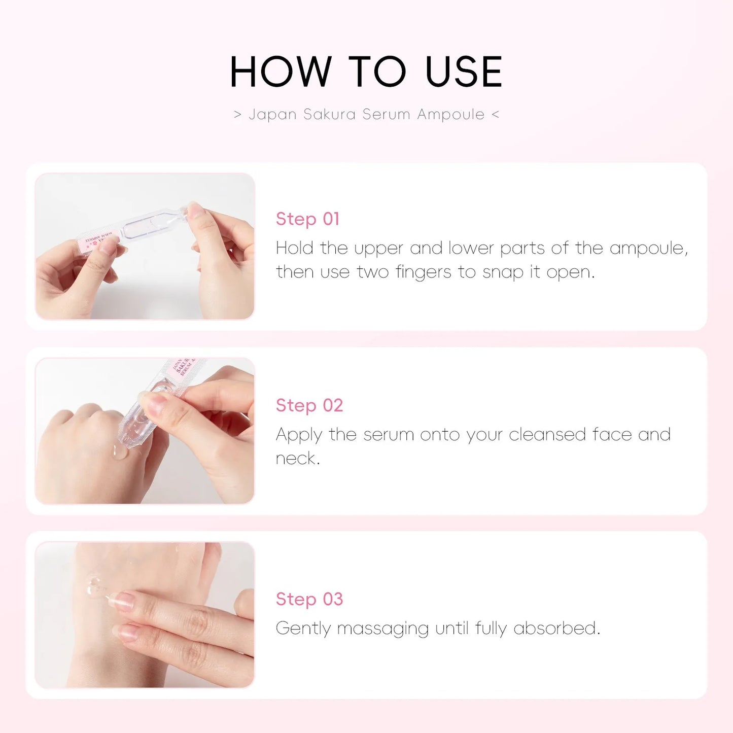30pcs Japan Sakura Serum Facial Moisturizing Nourish Repair Fade Wrinkle Dark Spot Anti Aging Essence Skin Care